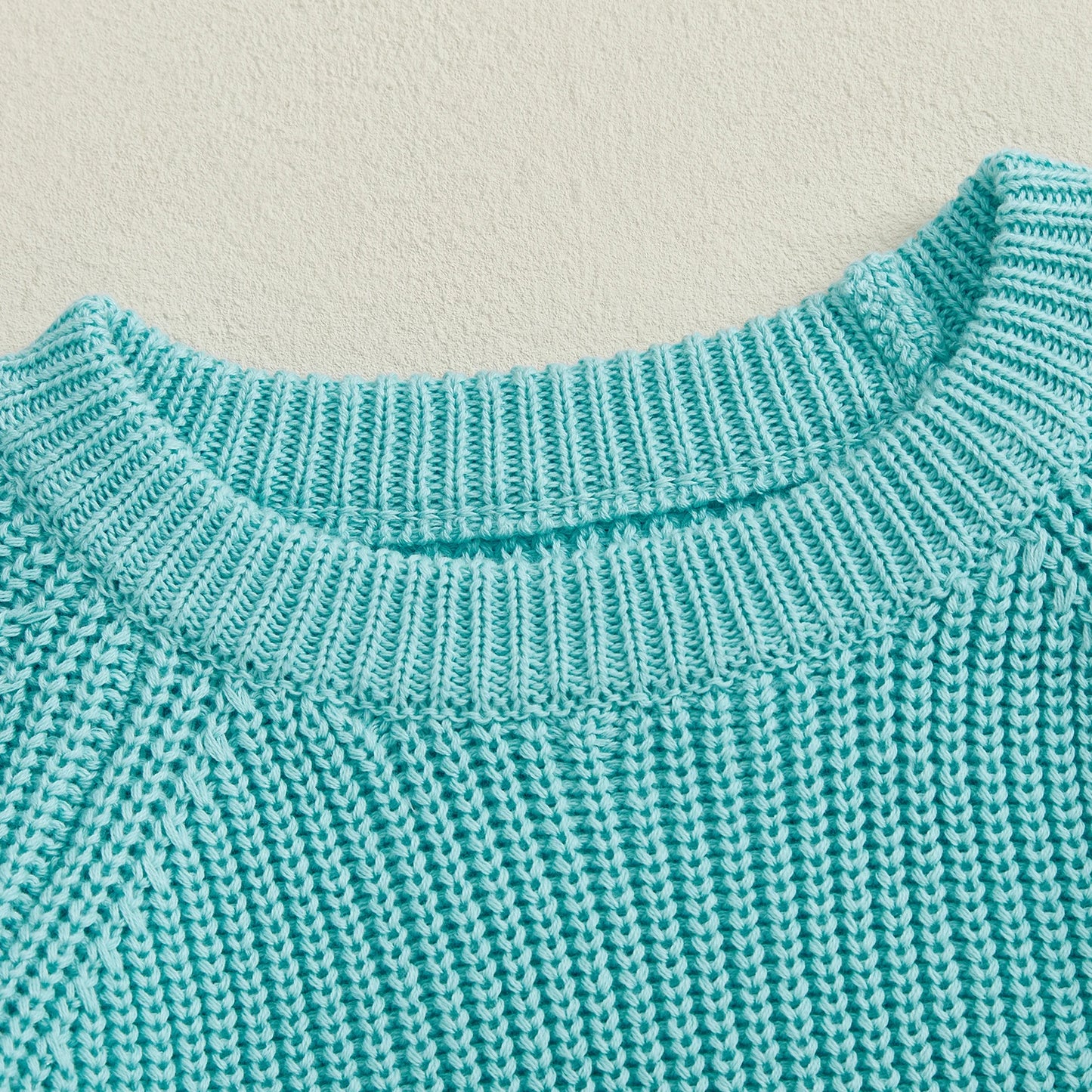 Baby Toddler Girl Sweater Contrast Color Stripes Crewneck Long Sleeve Pullover Chunky Knit Top