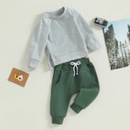 Baby Toddler Boy Girl 2Pcs Outfit Long Sleeve Crewneck Pullover Top Jogger Pant Set