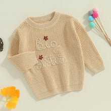 Load image into Gallery viewer, Baby Toddler Kids Girls Big Sister Autumn Winter Knit Sweater Long Sleeve O Neck Letter Embroidery Pullover Knitwear Top
