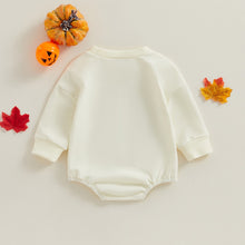 Load image into Gallery viewer, Baby Girl Halloween Long Sleeve Round Neck Cartoon Letter Print Bodysuit Playsuit Romper
