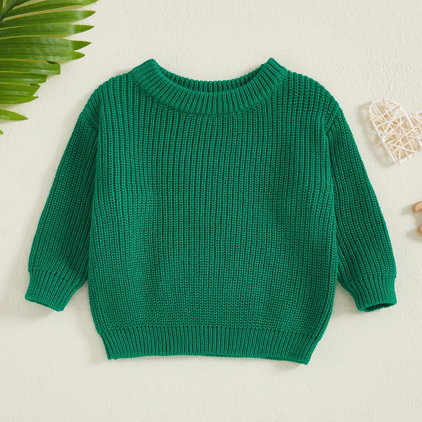 Baby Toddler Kids Girl Boy Knitted Long Sleeve Sweater Solid Loose Pullover Casual Tops Children Knitwear Clothes