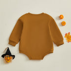 Newborn Baby Girls Halloween Sweatshirt Romper Casual Ghost Print Long Sleeve Jumpsuits Infant Fashion Clothes