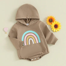 Load image into Gallery viewer, Toddler Baby Girls Boys Rainbow Print Long Sleeve Hoodie Jumpsuit Romper
