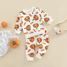 Load image into Gallery viewer, Baby Girl Boy 2Pcs Halloween Outfit Long Sleeve Pumpkin Bat Boo Printed Top Long Pants

