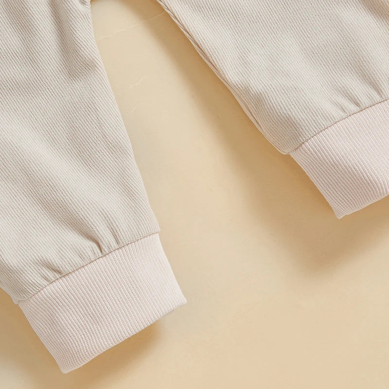 Baby Boys Girls Button-up Jumpsuit Cute Bear Ears Hooded Long Sleeve Chest Pocket Fall Romper Unisex