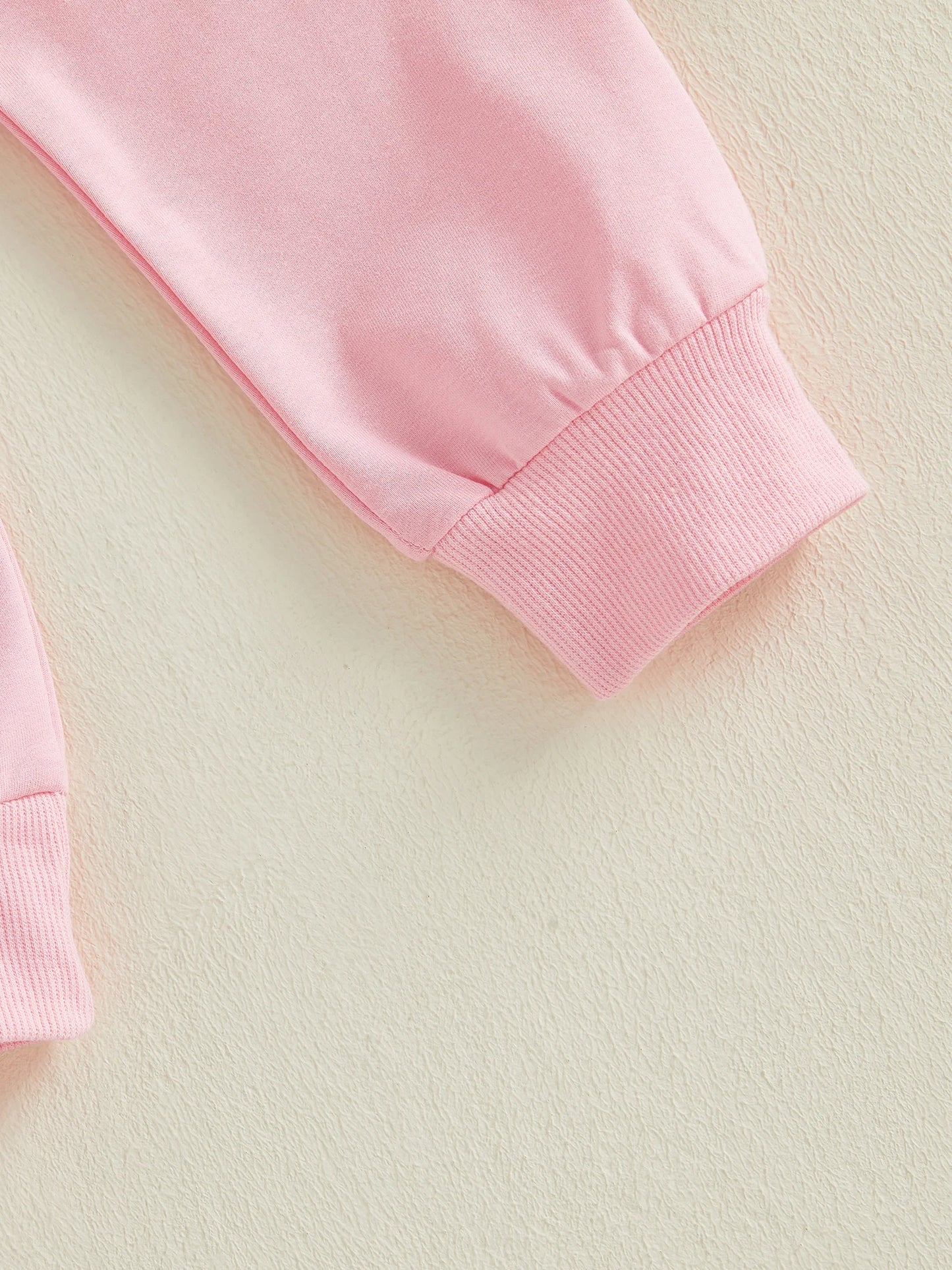 Baby Toddler Girls 2Pcs Valentine's Day Clothes Long Sleeve Crew Neck 3D Crochet Flower Love Decor Top and Pants Jogger Set