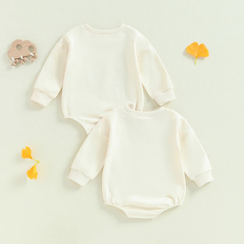 Baby Girls Boys 2Pcs Womb Makes Bubble Rompers Twins Clothes Rainbow Letter Print Long Sleeve Bodysuits