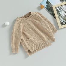 Load image into Gallery viewer, Baby Boy Girl Knitted Sweater Warm Long Sleeve Pullover with Pocket Autumn Knitwear
