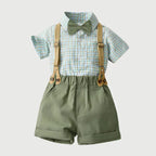 Short Sleeve Bow Tie Suspender Set