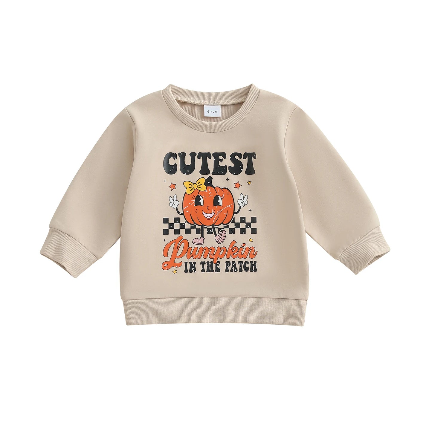 Baby Toddler Girls Boys Halloween Ghost Pumpkin Print Stylish Loose Fit Casual O-Neck Long Sleeve Pullover Top