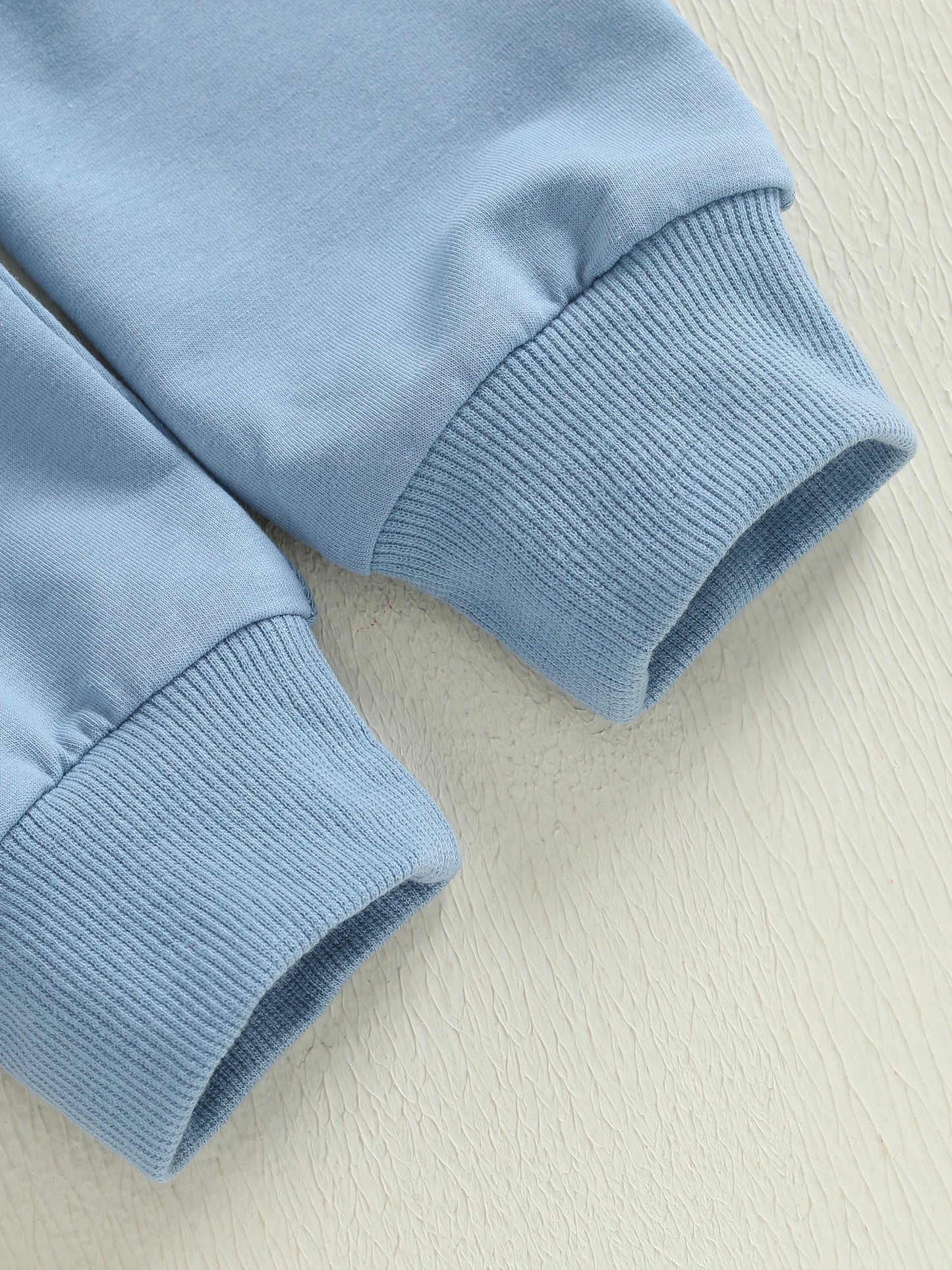 Baby Boy 2Pcs Little Bro Fall Outfits Letter Embroidery Long Sleeve Round Neck Pullover Elastic Waist Solid Pants Jogger Set