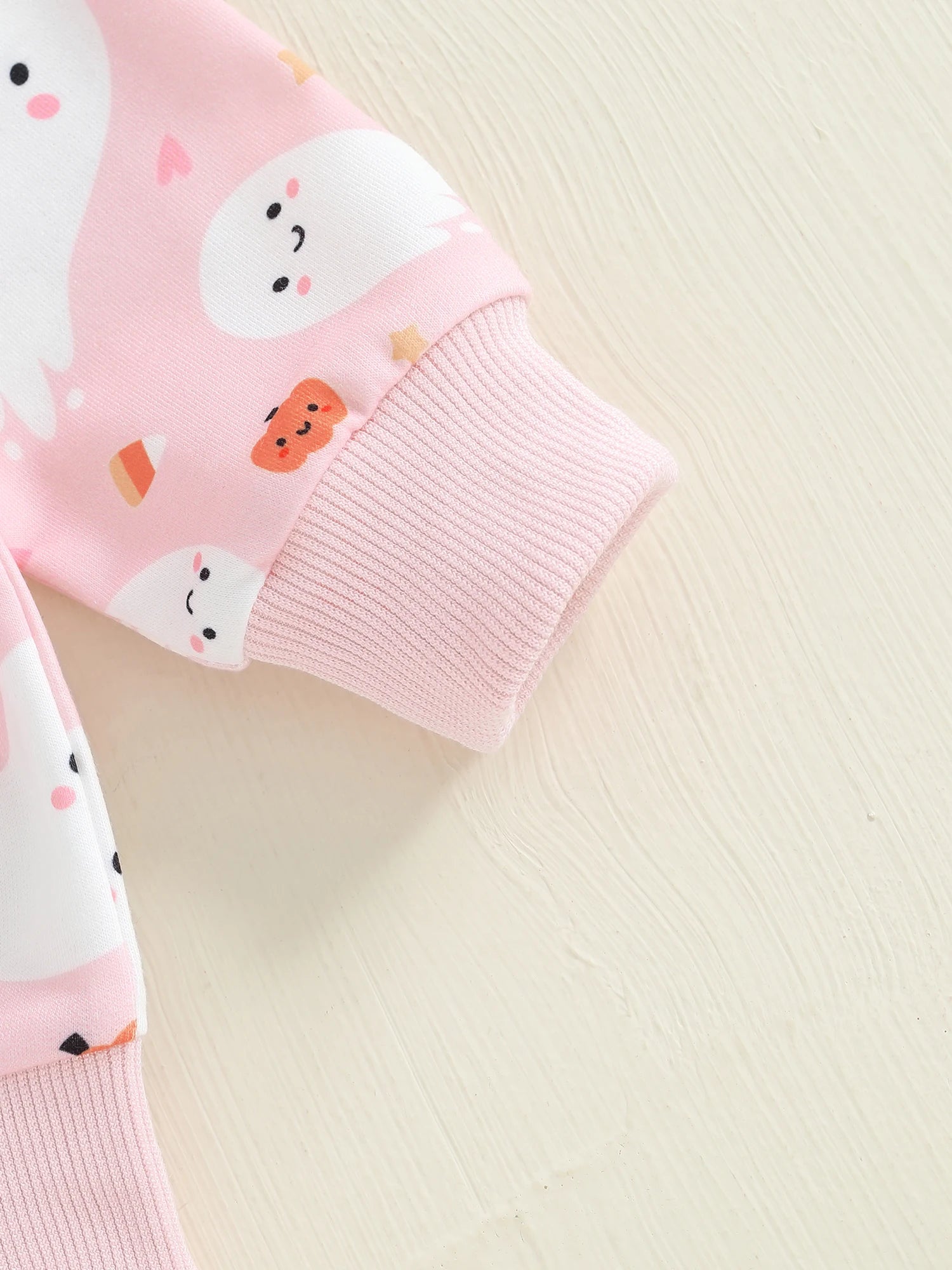 Baby Toddler Girls 2Pcs Halloween Outfit Ghost Pumpkin Print Crew Neck Long Sleeve Top and Pants Set
