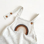 Soft Rainbow Embroidery Jumpsuit Romper