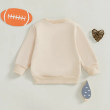 Load image into Gallery viewer, Baby Toddler Girls Game Day Fall Football Bow Letter Print Crew Neck Long Sleeve Pullover Top
