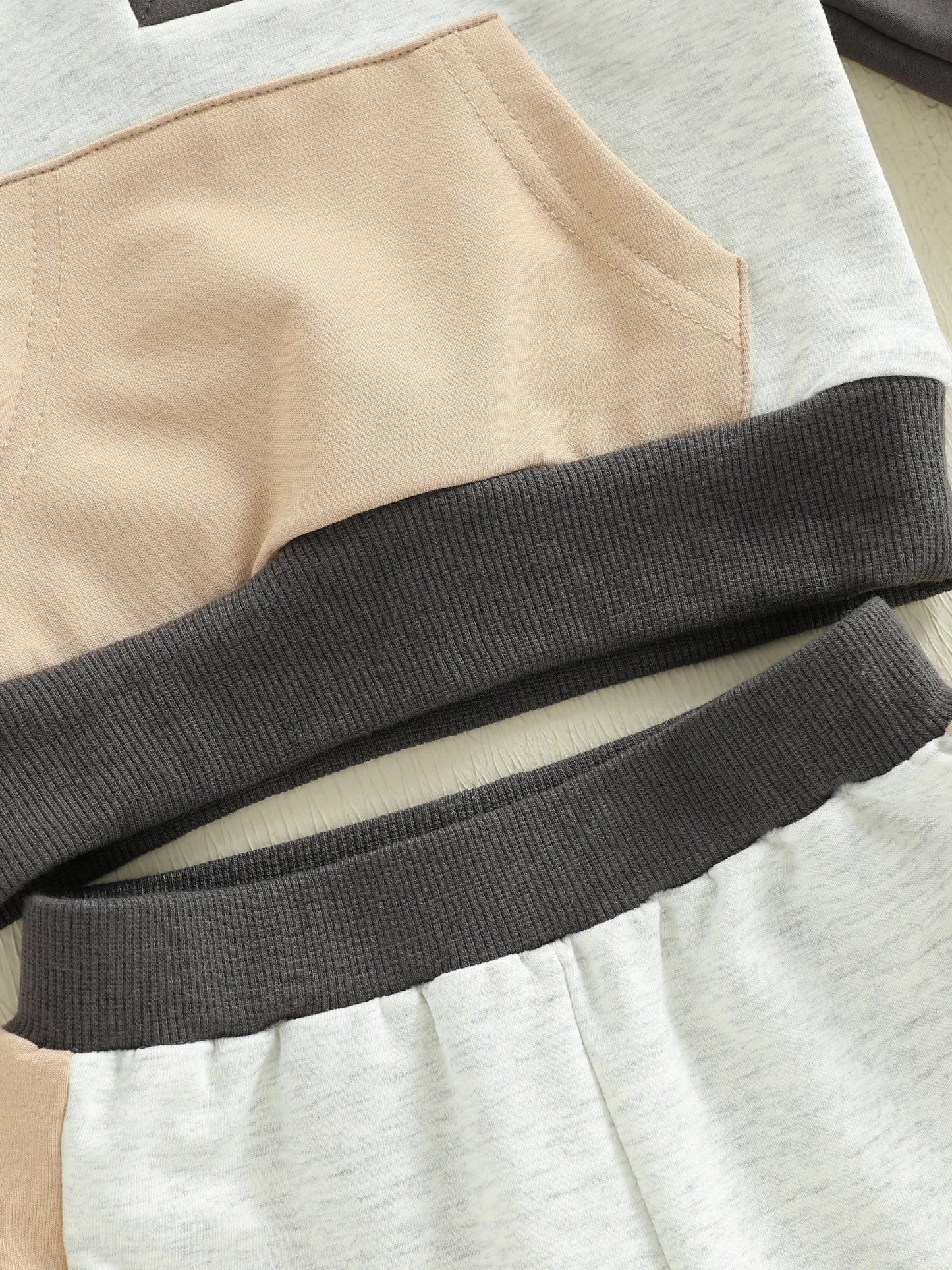 Baby Toddler Boys Girls 2Pcs Clothing Jogger Set Contrast Color Long Sleeve Collar Quarter Button Up Pullover with Pants Outfit