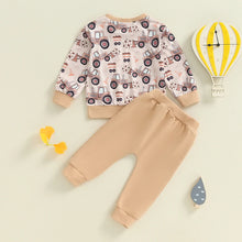 Load image into Gallery viewer, Baby Toddler Boys 2Pcs Outfit Tractor Print Long Sleeve Top and Elastic Pants Set
