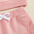 Baby Toddler Girls 2Pcs Fall Outfit Huddle & Cuddles Long Sleeve Bow Football Print Top + Pants Jogger Set Clothes