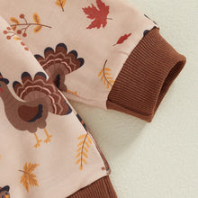 Load image into Gallery viewer, Baby Toddler Boys Girls 2Pcs Thanksgiving Outfit Long Sleeve Turkey / Here For The Pie Print Pullover Top + Pants Set
