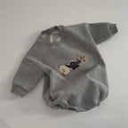 Dinosaur Embroidery Sweater Bodysuit Romper