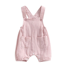 Load image into Gallery viewer, Infant Baby Boy Girl Summer Suspenders Jumpsuit Solid Romper with Pockets
