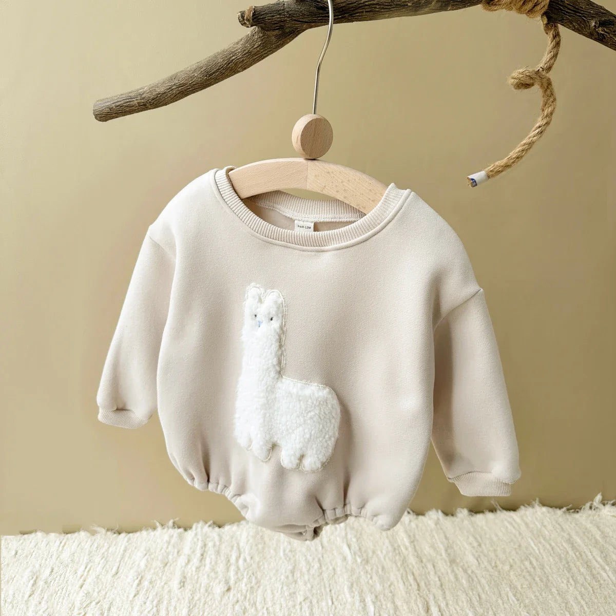 Fuzzy Llama Bodysuit Romper