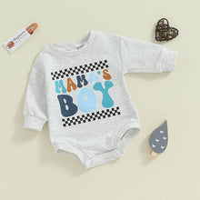 Load image into Gallery viewer, Baby Boys Mama&#39;s Boy Romper Letter Print Long Sleeve Round Neck Fall Bubble Jumpsuit Bodysuit
