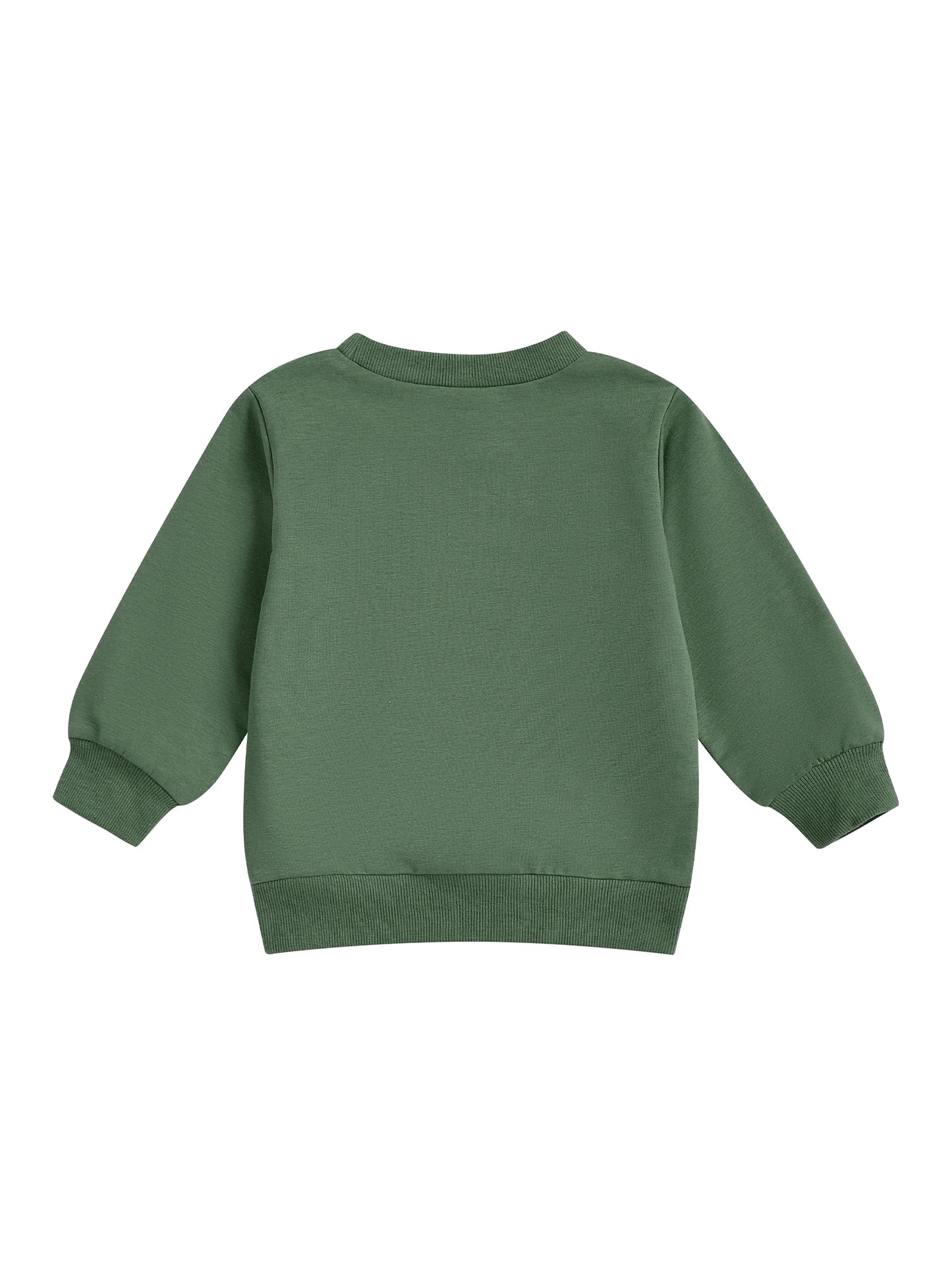 Baby Toddler Kids Boy Girl Solid Color Long Sleeve Round Neck Pullover Loose Top