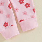 Baby Toddler Girl 2Pcs Fall Outfit Ruffle Long Sleeve Floral Flower Print Top + Pants Set