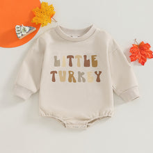 Load image into Gallery viewer, Baby Girl Boy Thanksgiving Clothes Long Sleeve Letter Little Turkey Long Sleeve Romper Jumpsuit
