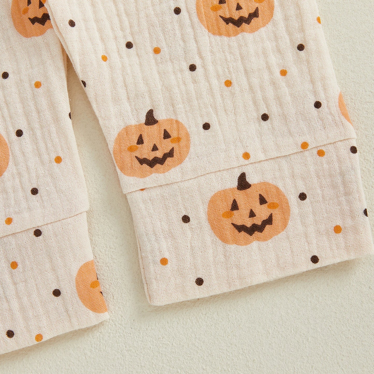 Baby Toddler Boys Girls 2Pcs Halloween Outfit Pumpkin Print Long Sleeve Shirt + Pants Set Loungewear