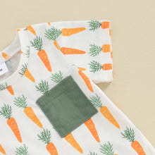Load image into Gallery viewer, Baby Toddler Boy Girl 2Pcs Easter Outfit Short Sleeve Top with Shorts Carrot Print Clothes Set
