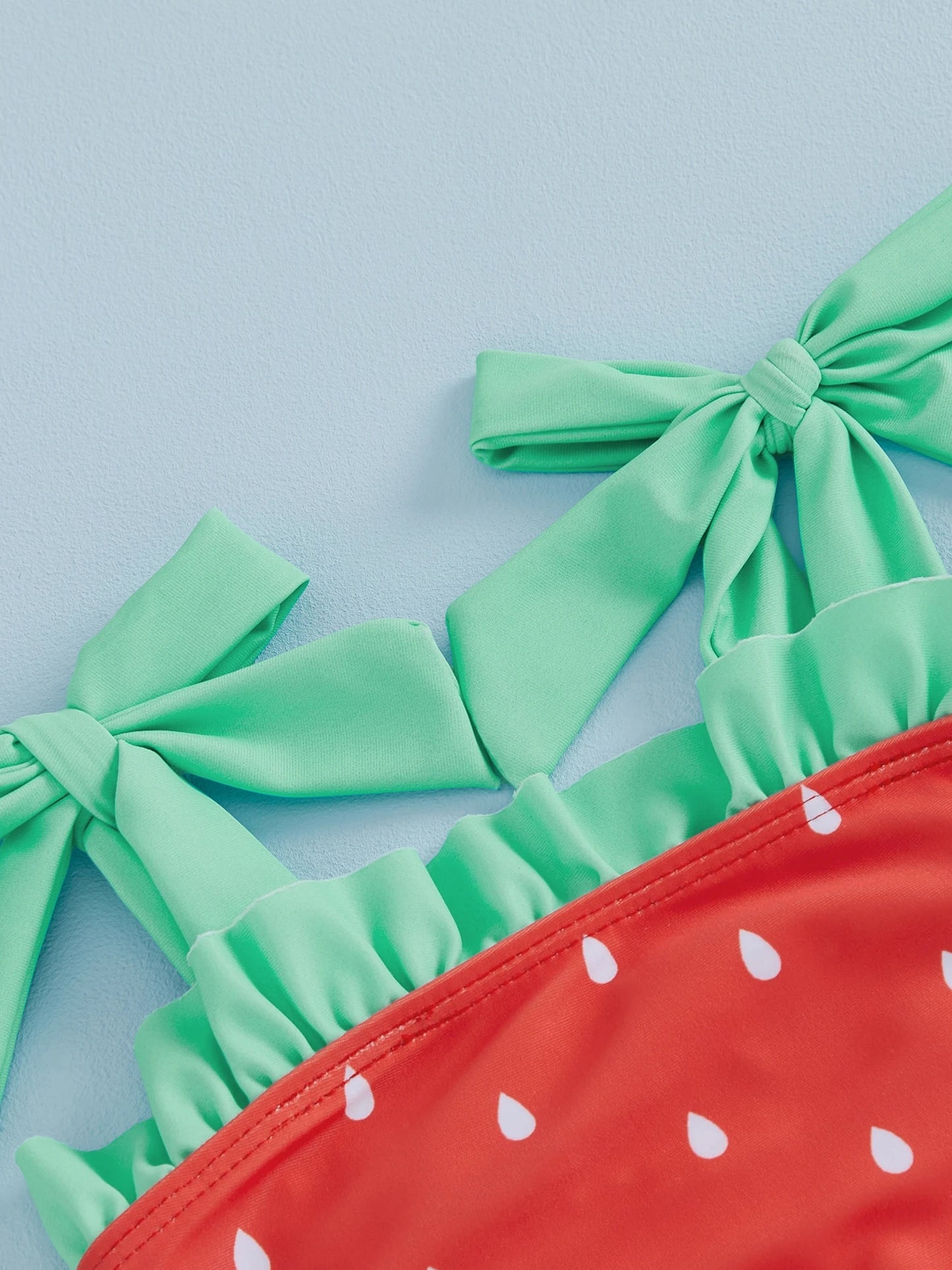 Baby Toddler Girls Swimsuit Watermelon Print Sleeveless Tie Shoulder Bathing Suit Baby Swimwear Romper