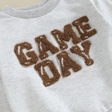 Load image into Gallery viewer, Baby Toddler Girls Boys Football Game Day Letter Embroidery Long Sleeve Pullover Top
