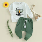 Toddler Baby Boy 2Pcs Football Bird Gang Outfits Birds Eagles Sunglasses Long Sleeve Top Jogger Pants Set