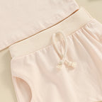 Baby Toddler Girls Boys 2Pcs Mama's Bestie Clothes Set Short Sleeve Letters Print Top with Elastic Waist Shorts Spring Summer Outfit