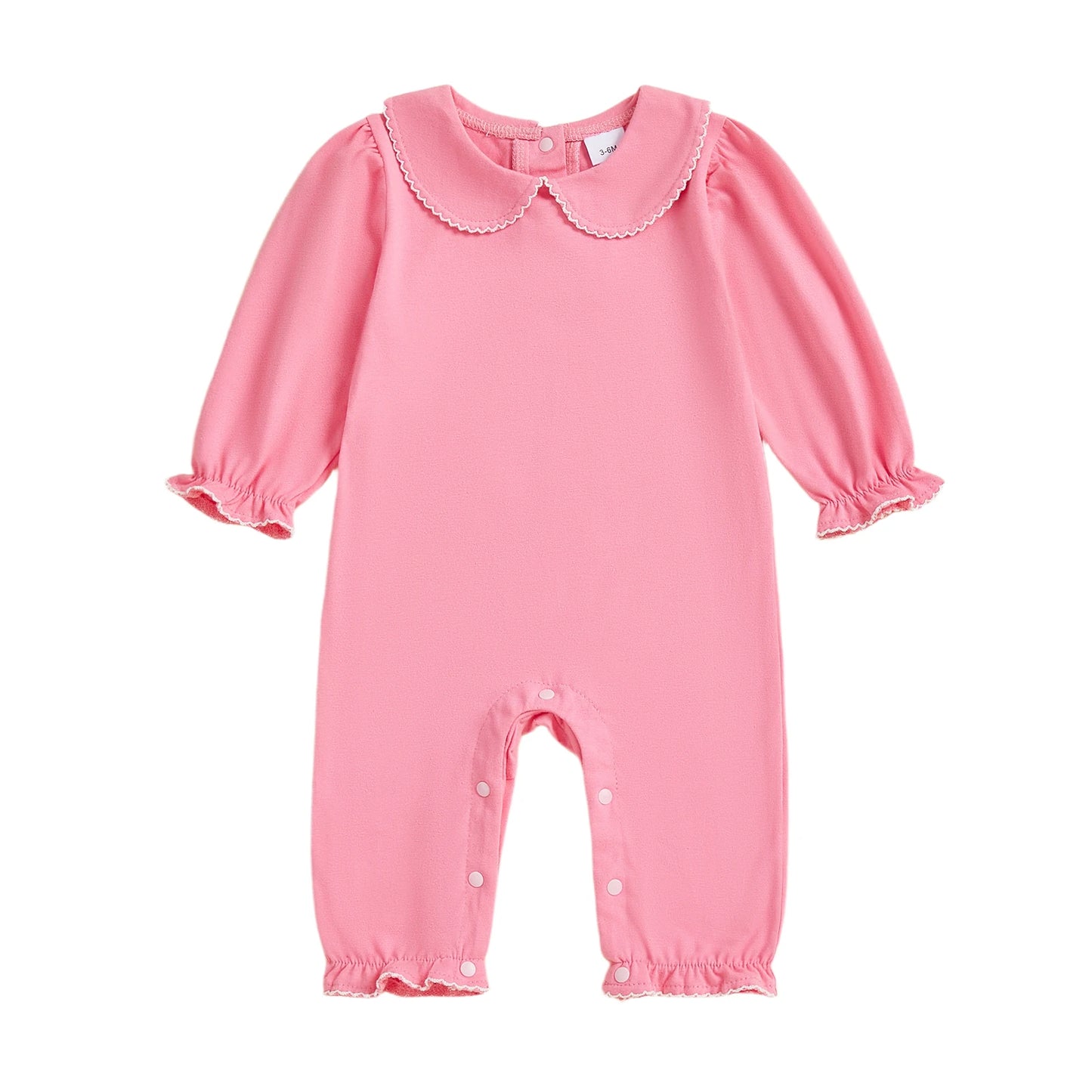 Baby Girls Jumpsuit Long Sleeve Doll Collar Frills Fall Casual Romper Clothes for Daily