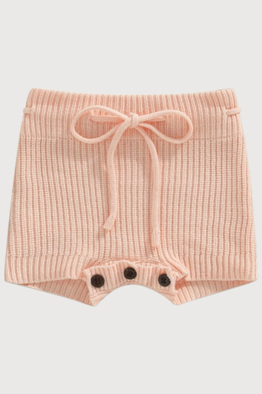 Baby Girls Solid Color Knit Shorts