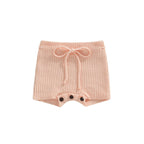 Baby Girls Solid Color Knit Shorts