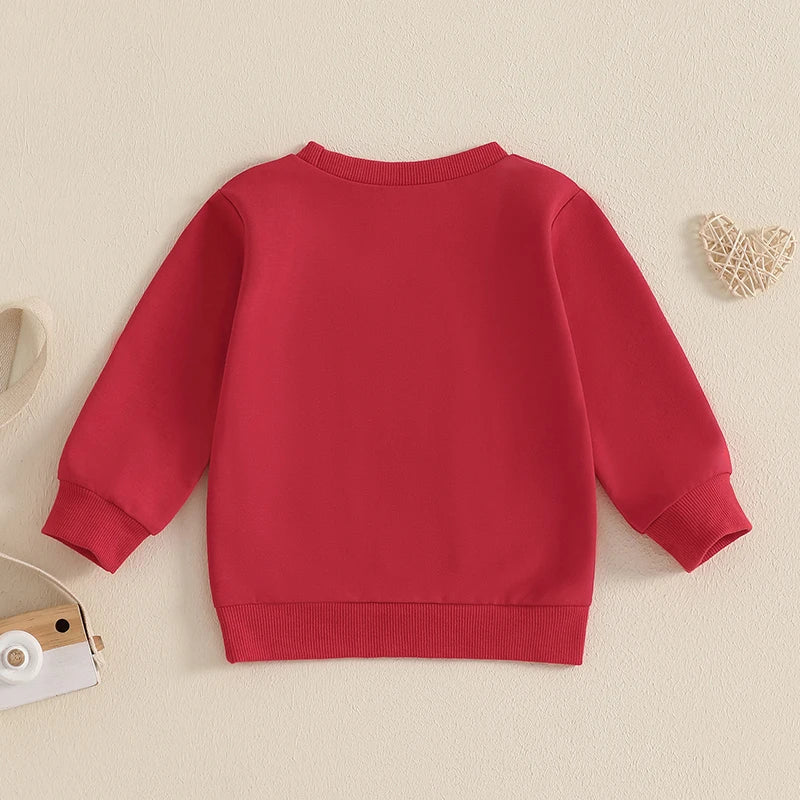 Toddler Kids Boys Girls Rule Breaker Heart Taker Valentine's Day Letter Print Long Sleeve Round Neck Pullover Top