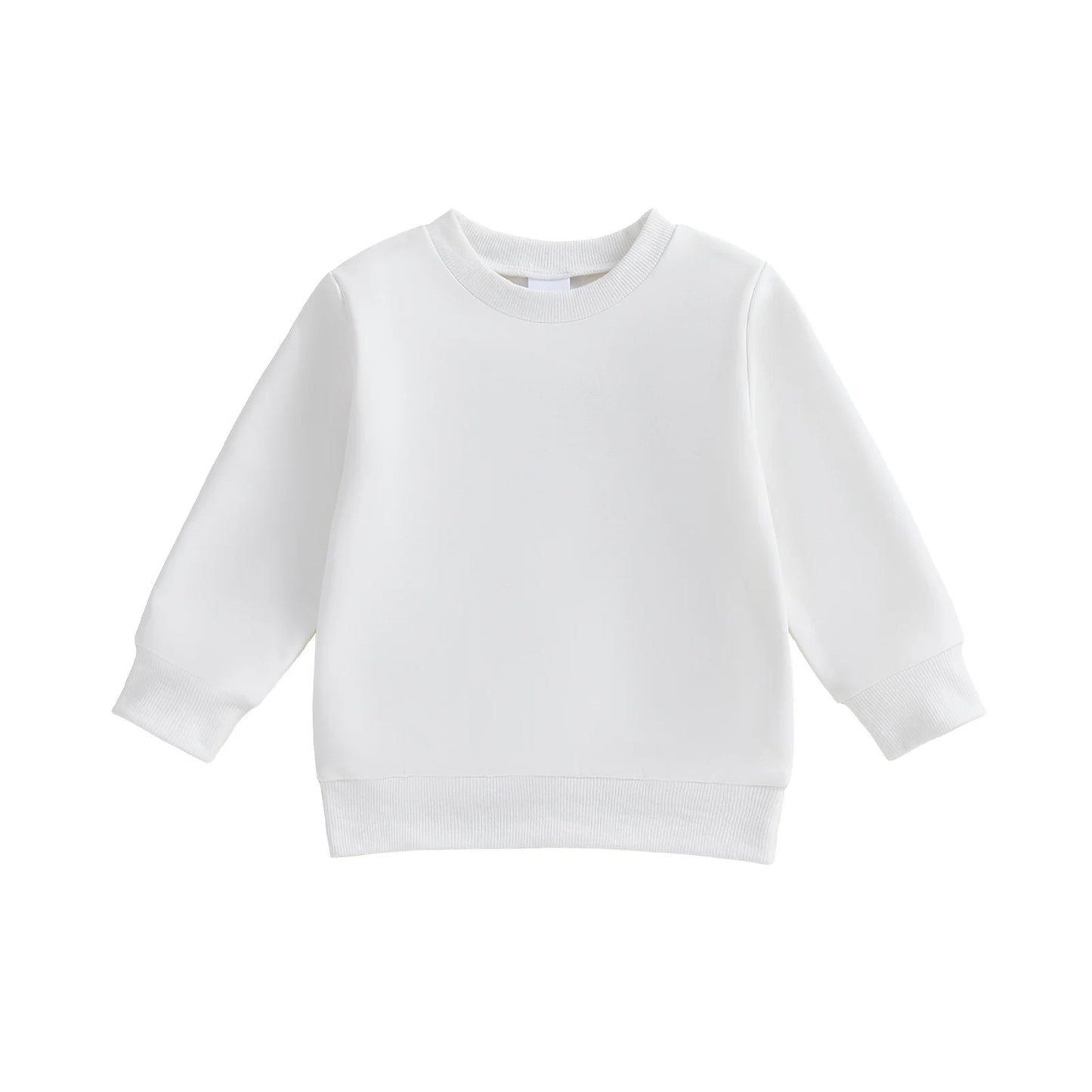 Baby Toddler Girls Boys Spring Fall Casual Loose Fit Stylish Solid Color Crew Neck Long Sleeve Pullover Top