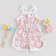 Load image into Gallery viewer, Toddler Baby Girl Romper Sleeveless Tank Top Flower Print Spaghetti Strap Jumpsuit Shorts Summer Clothes
