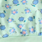 Baby Toddler Girls 2Pcs Fall Set Long Sleeve O Neck Floral Flower Print Top Elastic Waist Pants Set