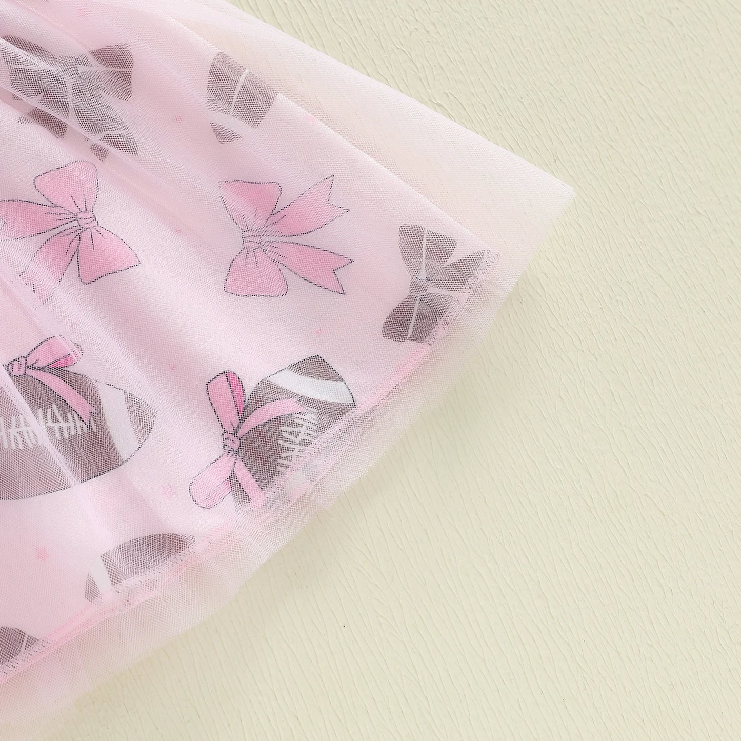 Baby Toddler Girl 2Pcs Fall Outfits Football Embroidery Long Sleeve Round Neck Top and Tutu Skirt 2Piece Set