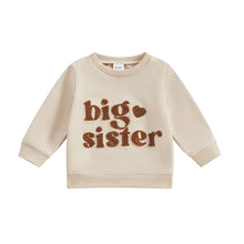 Load image into Gallery viewer, Baby Kids Toddler Girl Big Sister Long Sleeve Letter Heart Embroidery Pullover Top
