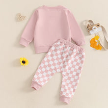 Load image into Gallery viewer, Baby Toddler Boys Girls 2Pcs Outfit Checker Print Long Sleeve Top and Elastic Pants Fall Set
