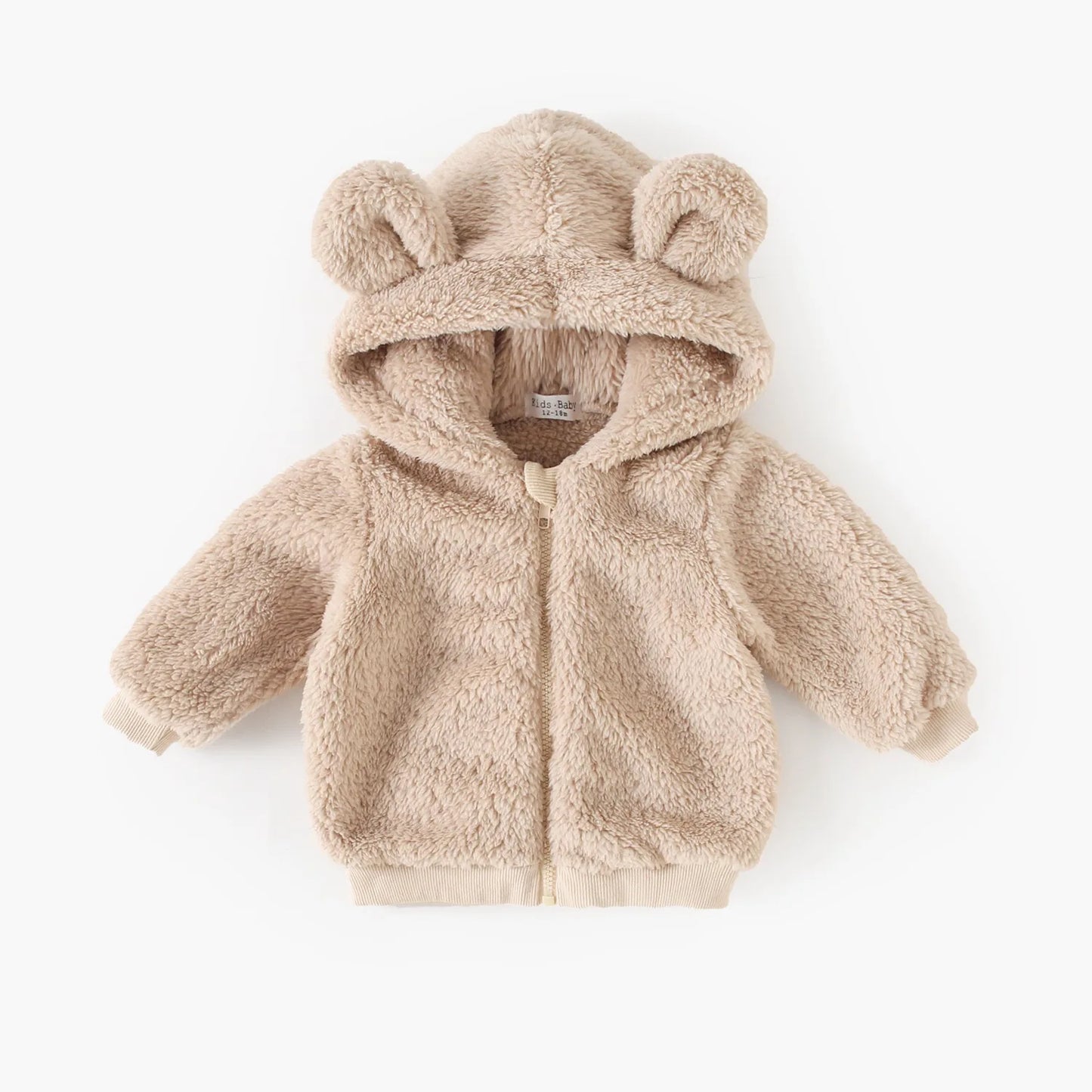 Baby Toddler Boy Girl 2Pcs Bear Winter Clothes Set Zipper Hooded Top with Ears Pant Suit Thick Warm Fleece Two Piece Jogger Set Outfit