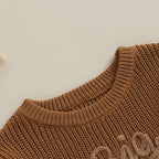 Toddler Kids Boys Sweaters Cotton Long Sleeve Letter Embroidery Big Brother Pullover Loose Knitwear Top