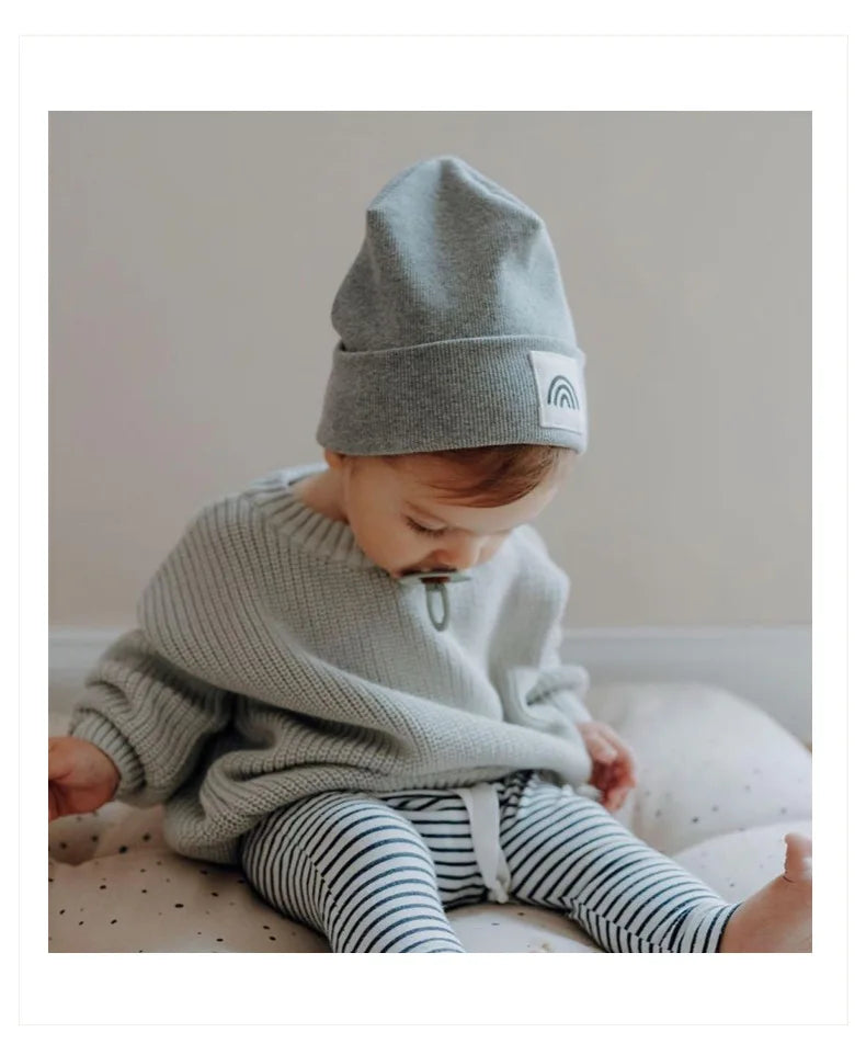 Newborn Baby Sweater Kid Boy Girl Winter Clothes Warm Thick Knit Pullover Top Infant Long Sleeve Basic Knitwear Outfit