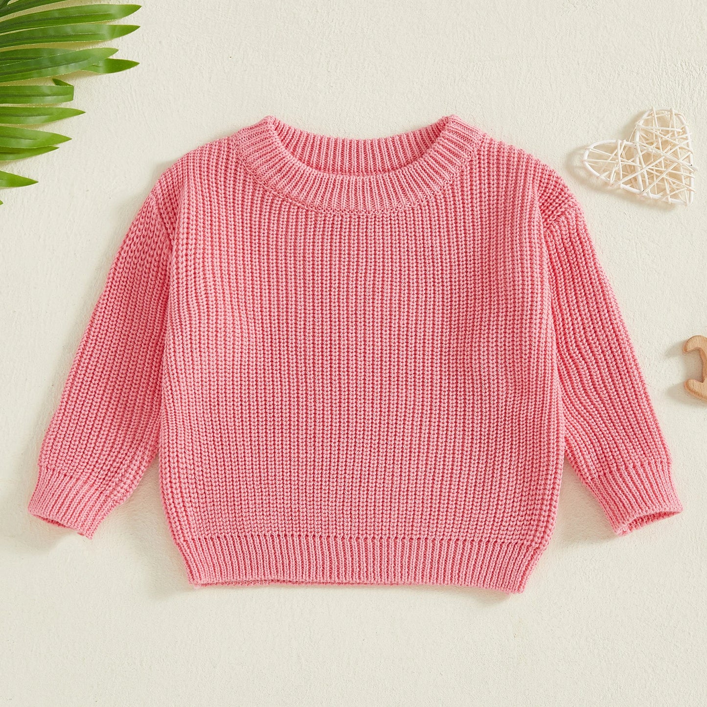 Baby Toddler Kids Girl Boy Knitted Long Sleeve Sweater Solid Loose Pullover Casual Tops Children Knitwear Clothes