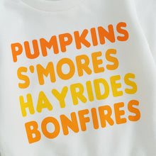 Load image into Gallery viewer, Baby Toddler Kids Girl 2Pcs Fall Outfits Long Sleeve Letter Pumpkin Print Top Bell Bottoms Set
